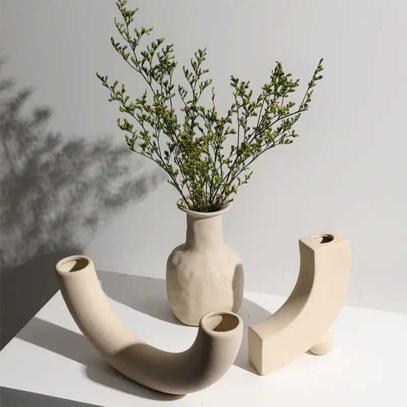 Modern Minimalist Ceramic Vase Flower Ornaments