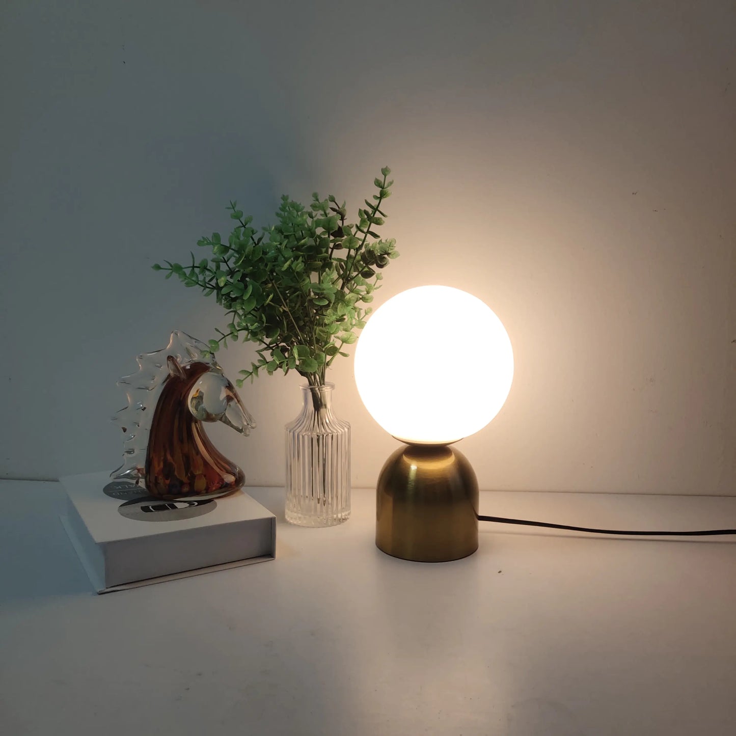 Modern Home Nordic Glass Ball Brass Table Lamps